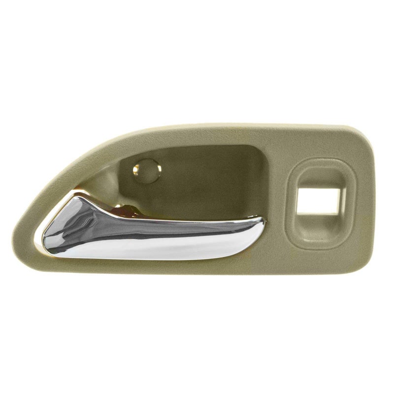 TRQ Rear Left Interior Door Handle Chrome & Beige Drivers Side Compatible with 1994-1997 Honda Accord - Image 1